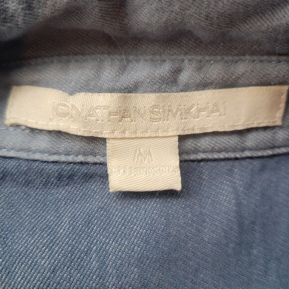 Jonathan Simkhai sleeveless denim chambray button up shirt size medium - Picture 4 of 5